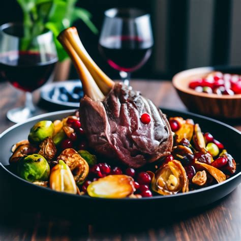 "Venison shank in honey-rosemary glaze…" — image created in Shedevrum