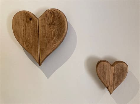 Wooden Hearts Wall Hearts Wooden Hearts Wall Art Wooden Etsy Uk