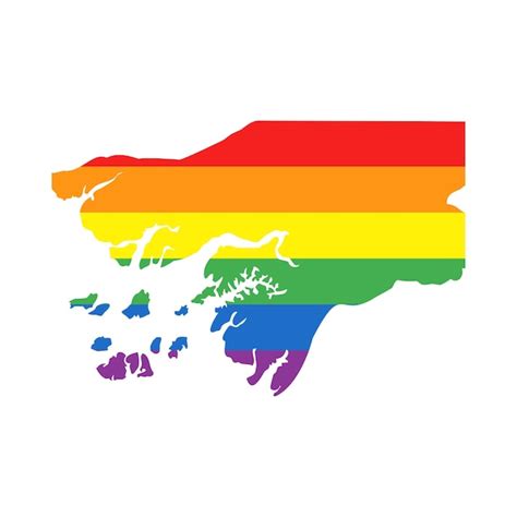Bandeira Do Arco Ris Do Orgulho Gay Lgbtq Mapa De Vetor Premium