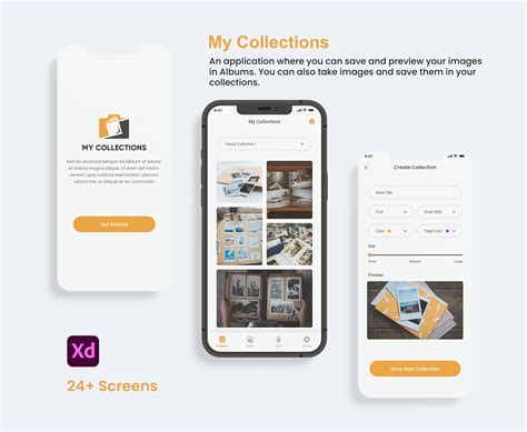 collections app ui design  behance