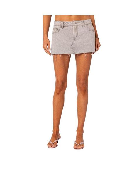 Edikted Womens Micah Denim Mini Skirt Macys