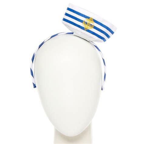 Blue And White Mini Sailor Hat Headband Party Delights