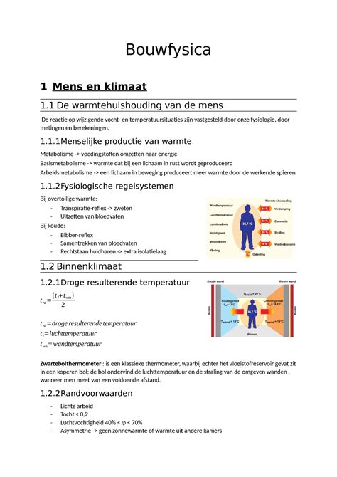 Bouwfysica Echt Bouwfysica Mens En Klimaat De Warmtehuishouding