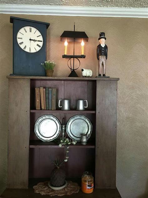 L Colonial Decor Corner Bookcase Primitive Room Decor Rooms