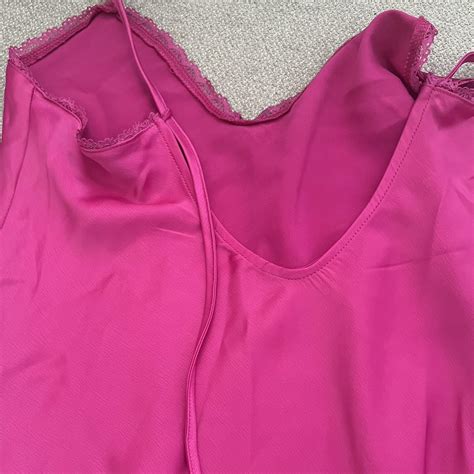 Wild Fable Hot Pink Slip Dress Small Slit Depop