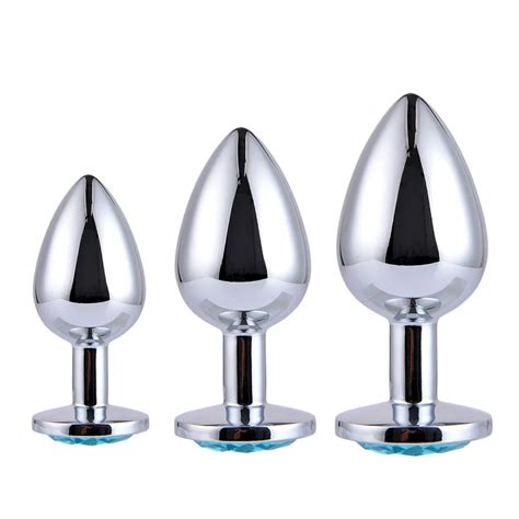 Sextoy En Acier Inoxydable En M Tal Plug Anal Avec Cristal Diamant Bijoux Lisse Godemichet Anal