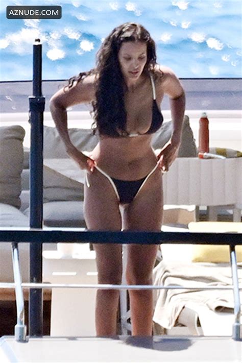 Maya Jama Sexy Seen Ruben Dias Showing Off Her Attractive Bikini Body On A Yacht At Amalfi Coast