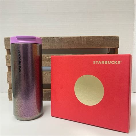 Starbucks Dining Starbucks 2oz Purple Metallic Glitter Stainless Steel Hot Tumbler Poshmark