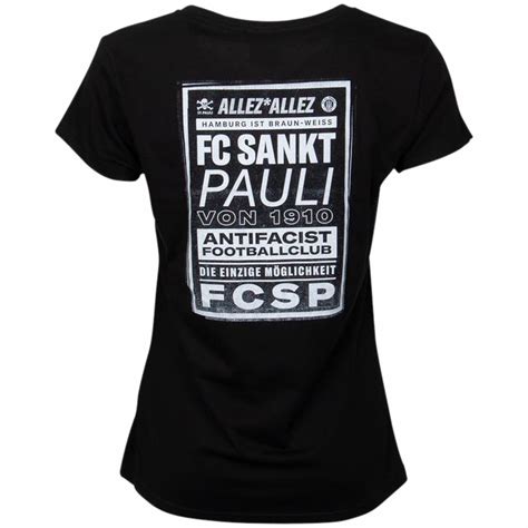 Fc St Pauli T Shirt Tailliert Sankt Pauli Plakat Schwarz Rocknshop