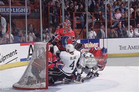 Stanley Cup Finals Montreal Canadiens Goalie Patrick Roy In Action