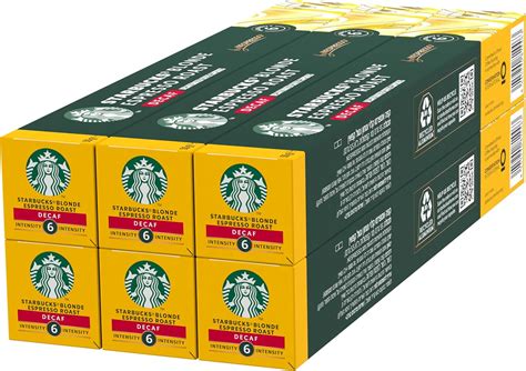 STARBUCKS Decaf Blonde Espresso Roast By Nespresso Blonde Roast Coffee Capsules X