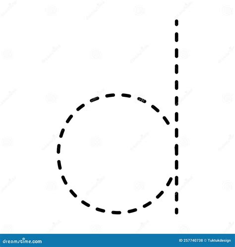 Tracing Alphabet Lowercase Small Letter D Prewriting Dotted Line