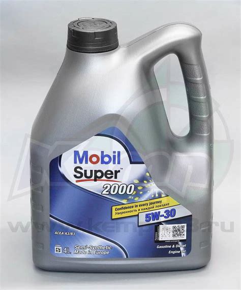 Масло моторное полусинтетическое MOBIL Super 2000 X1 5W30, 4 литра ...