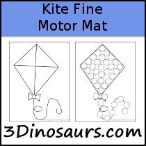 3 Dinosaurs - Kite Fine Motor Mat