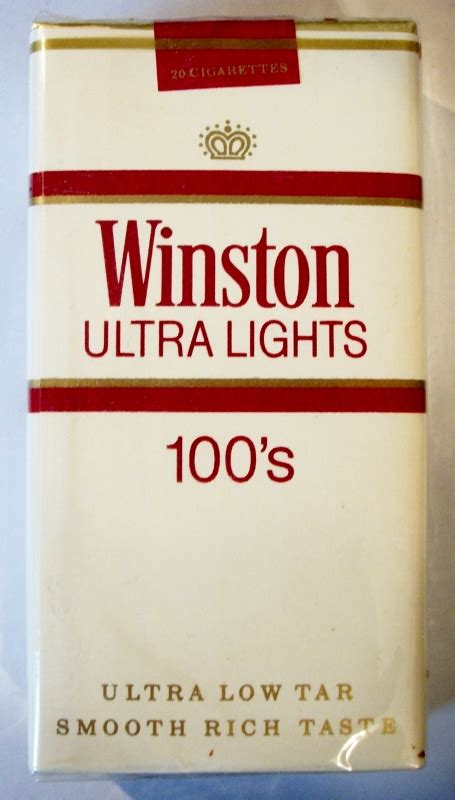 Winston Ultra Lights 100s Vintage American Cigarette Pack