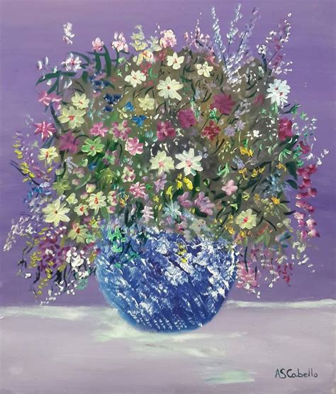 Flores 0012 Painting By Antonio Sanchez Saatchi Art