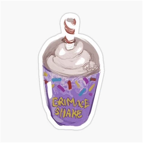 Happy Birthday Grimace Shake Sticker For Sale By Bruhitslasagna