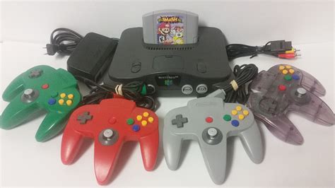 Refurbished Nintendo 64 N64 Console With Super Smash Bros And 4