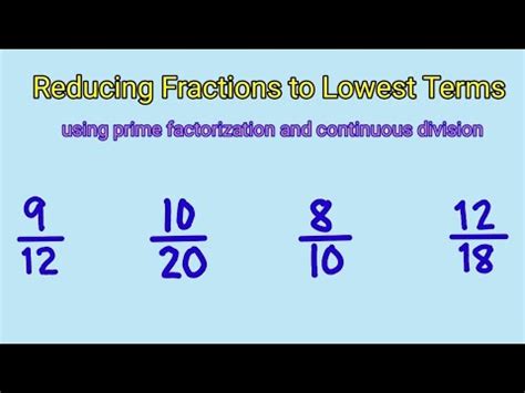 How to Reduce Fractions to Lowest Terms - YouTube 