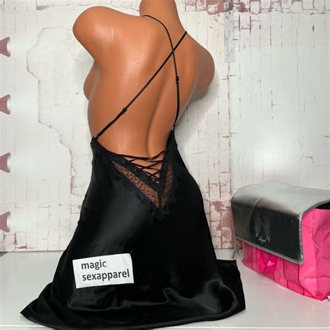 Victoria S Secret Intimates Sleepwear Victorias Secret L Sexy Slip Dress Satin Lingerie
