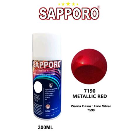 Jual Cat Semprot Red Metallic 7190 SAPPORO 300ML Pylox Pilok