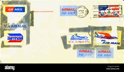 Vintage Airmail Envelope From Usa Stock Photo Alamy