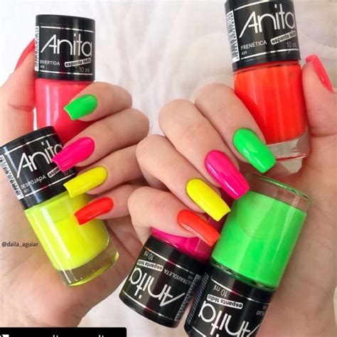 Kit Esmaltes Anita Neon Colorido Multicolorida Shopee Brasil