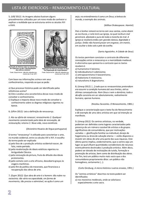 Exercicio Renascimento 7 Ano