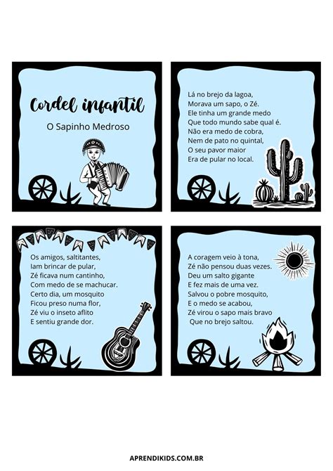 Cordel Curto Infantil - Cordel Infantil para imprimir: 19 Modelos gratuitos – Aprendi Kids