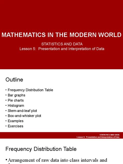 Presentation and Interpretation of Data | PDF | Quartile | Probability ...