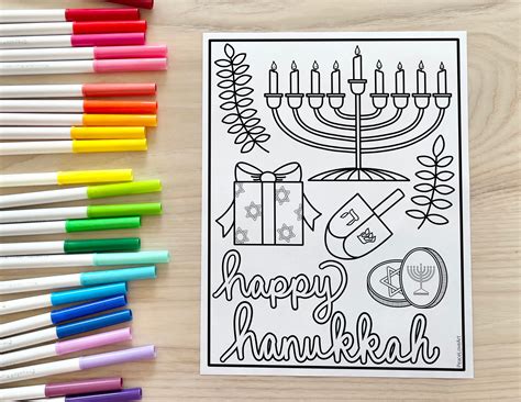 Happy Hanukkah Coloring Pages