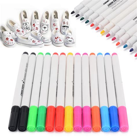 13pcs Fabric Marker Pens Permanent Paint Pens For DIY Textile Clothes T ...