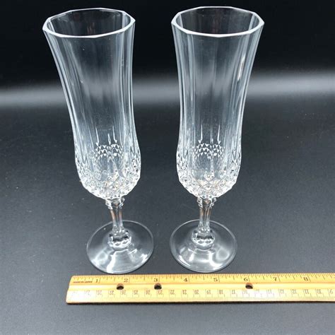 Pair Of Champagne Flutes Cristal Darques Longchamp Crystal Mimosa Spritzer Glasses Set Of 2 Etsy