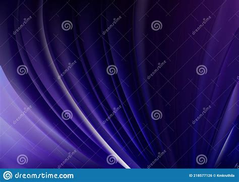 Abstract Black Blue And Purple Shiny Curved Stripes Background Stock