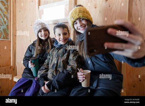 Cheerful Siblings Hot Drink Hi Res Stock Photography And Images Alamy