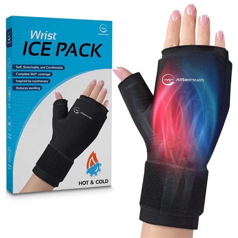 Allsett Health Wrist Ice Pack Wrap Hot Cold Therapy Glove For Hand