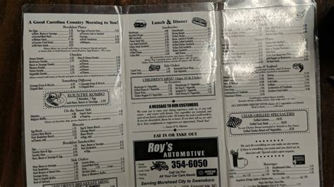 Menu At Kountry Kitchen Restaurant Morehead City Us 70 I