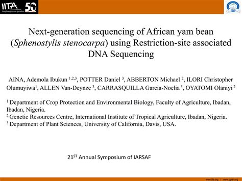 Next Generation Sequencing Of African Yam Bean Sphenostylis Stenocarpa