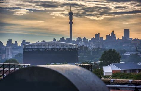 Johannesburg skyline stock photo. Image of evening, downtown - 254064010