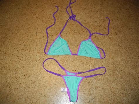 WICKED WEASEL SHEER Vis Bikini NEU Tri Top Thong Bottom RARITÄT L XL EUR