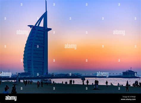 Burj Al Arab Jumeirah Beach Stock Photo Alamy