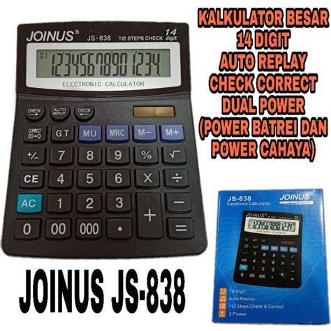 Jual Kalkulator Meja Desktop Digit Layar Besar Joinus Js