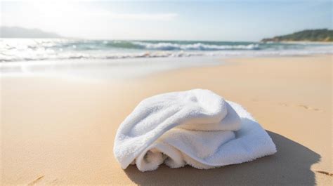 premium ai image white towel   beach