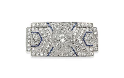 BROCHE ART DÉCO SAPHIRS ET DIAMANTS Jewelry brooch Christie s