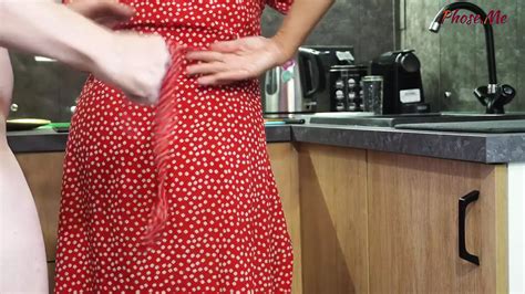 Mature Cooking In Kitchen Gets Her Dress Pulled Up And Hose Ripped For