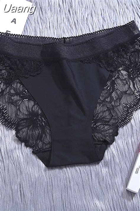 Uaang Women S Panties Seamless Lingerie Transparent Lace Bikini Briefs Plus Size Lady Girl