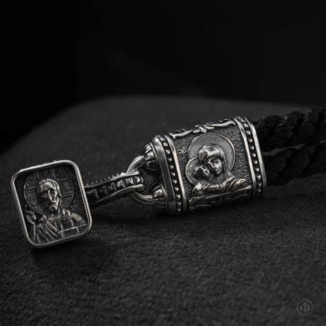 Браслет из серебра с иконами, Арт.012 - купить в Москве от 60000 руб