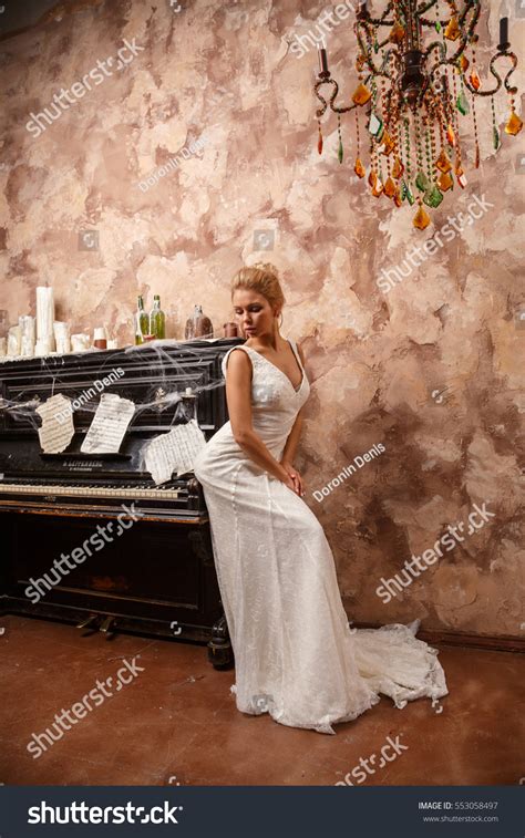 Beautiful Sexy Blonde Dress Posing Castle Stock Photo Shutterstock