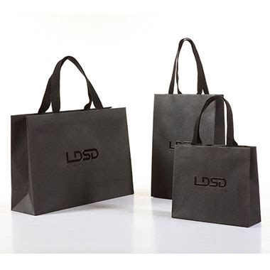 Black Laminated Paper Bag With Spot UV Logo LPB 108 Custom Printing