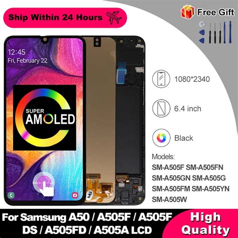 6 4 Amoled For Samsung Galaxy A50 Sm A505fn Ds A505 Lcd Display Touch Screen Digitizer